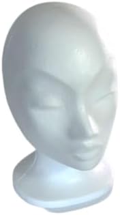 Polystyrene Female Mannequin Head Model 330mm 33cm Set of 1 Lightweight Durable and Realistic Foam Wig Stand Styrofoam Perfect Display for Hats Headphones and Accessories DIY Head Model