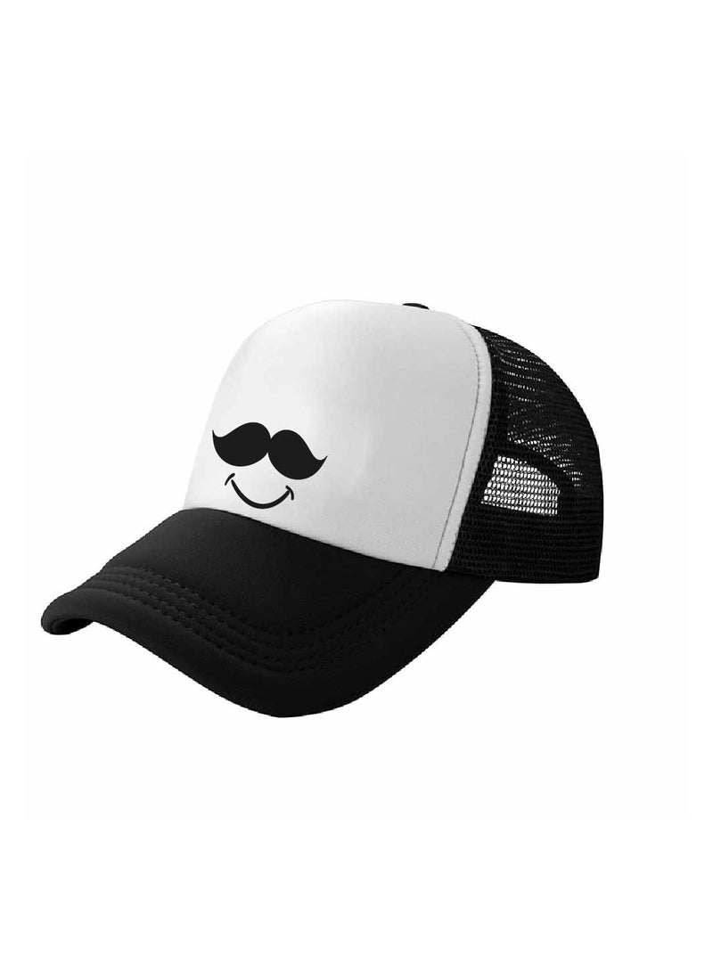 PRINTSHOP4ME Movember Foam Mesh Cap With Adjustable Plastic Closure For Men And Women–Stylish Cap With Mustache Design–Perfect For Movember Awareness Campaigns - Image 2