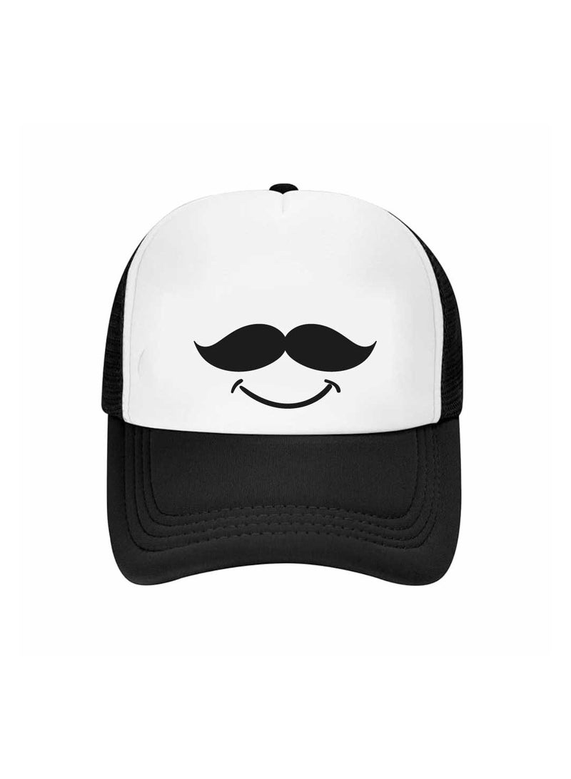 PRINTSHOP4ME Movember Foam Mesh Cap With Adjustable Plastic Closure For Men And Women–Stylish Cap With Mustache Design–Perfect For Movember Awareness Campaigns - Image 1