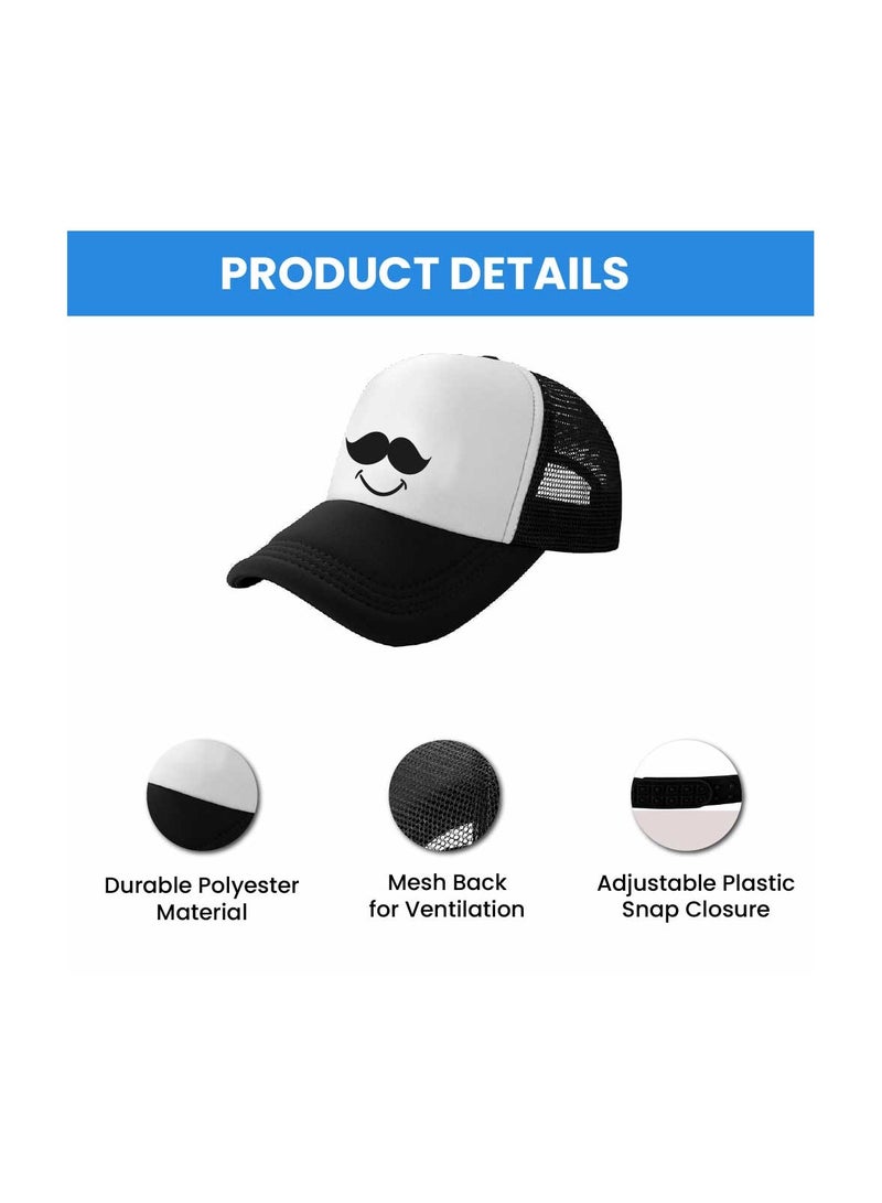 PRINTSHOP4ME Movember Foam Mesh Cap With Adjustable Plastic Closure For Men And Women–Stylish Cap With Mustache Design–Perfect For Movember Awareness Campaigns - Image 5