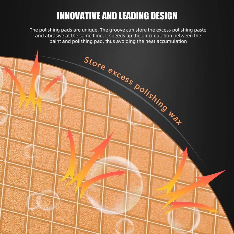 SPTA Buffing Sponge Pads , SPTA 5Pcs 6.5 Inch Face for 6 Inch 150mm Backing Plate Compound , Cutting Polishing Pad Kit For Car Buffer Polisher Compounding , Polishing and Waxing -SQMIX65 - Image 2