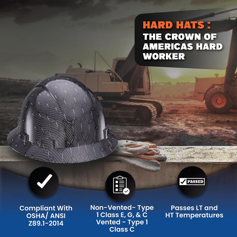 Acerpal Full Brim Vented Psychedelic Art Design Gloss Finish OSHA Hard Hat with 6 Point Suspension - Image 5