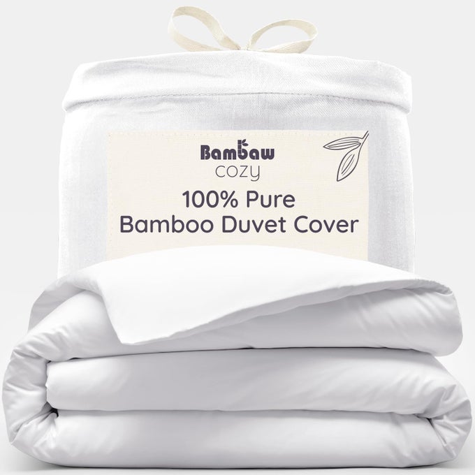 KING SIZE BAMBOO DUVET COVER 240X220 CM ANTI ALLERGY BEDDING 100 BAMBOO SHEET SOFT BREATHABLE COOL SHEETS FOR SUMMER COOLING BEDDING KING SIZE SUMMER DUVET COVER 240X220 CM WHITE