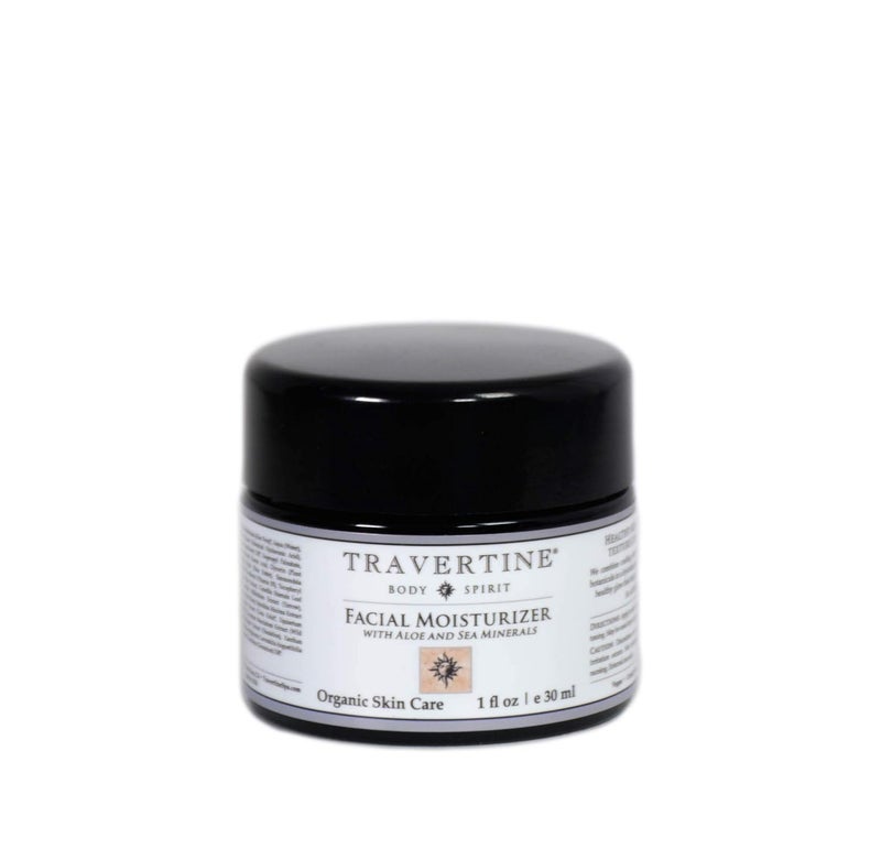 Travertine Spa Facial Moisturizer with Aloe and Sea Minerals  PlantBased Hyaluronic Acid  VitaminRich Sea Minerals  For Men and Women