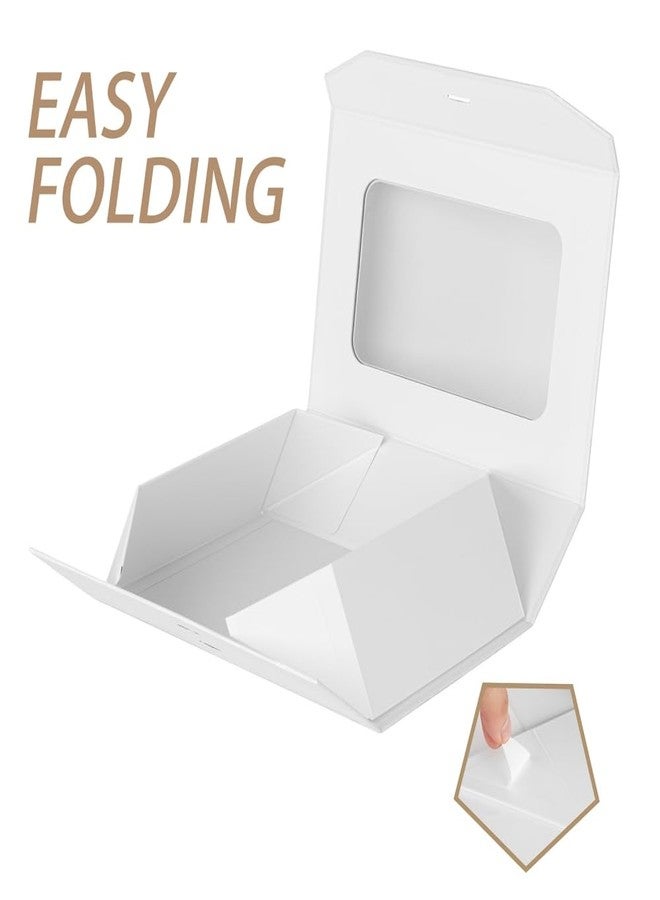 PLINJOY White Gift Box with Window and Magnetic Closure, 10.8x7.5x3.5 Inches, Perfect for Various Occasions - Image 2