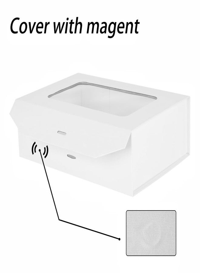PLINJOY White Gift Box with Window and Magnetic Closure, 10.8x7.5x3.5 Inches, Perfect for Various Occasions - Image 5