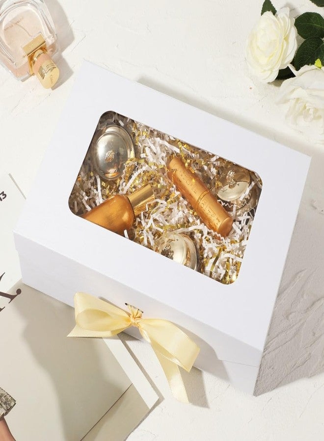 PLINJOY White Gift Box with Window and Magnetic Closure, 10.8x7.5x3.5 Inches, Perfect for Various Occasions - Image 4