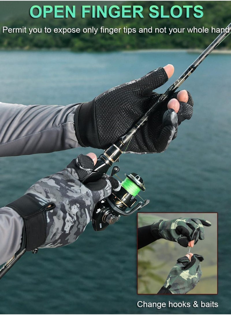 سيوسي Winter Fishing Gloves for Men, Hunting and Kayak Gloves, Waterproof Warm Glove for Outdoor Sports, Riding Bicycle, Hiking, Ice and Cold Weather Gears for Fishing and Hunting (green) - Image 3