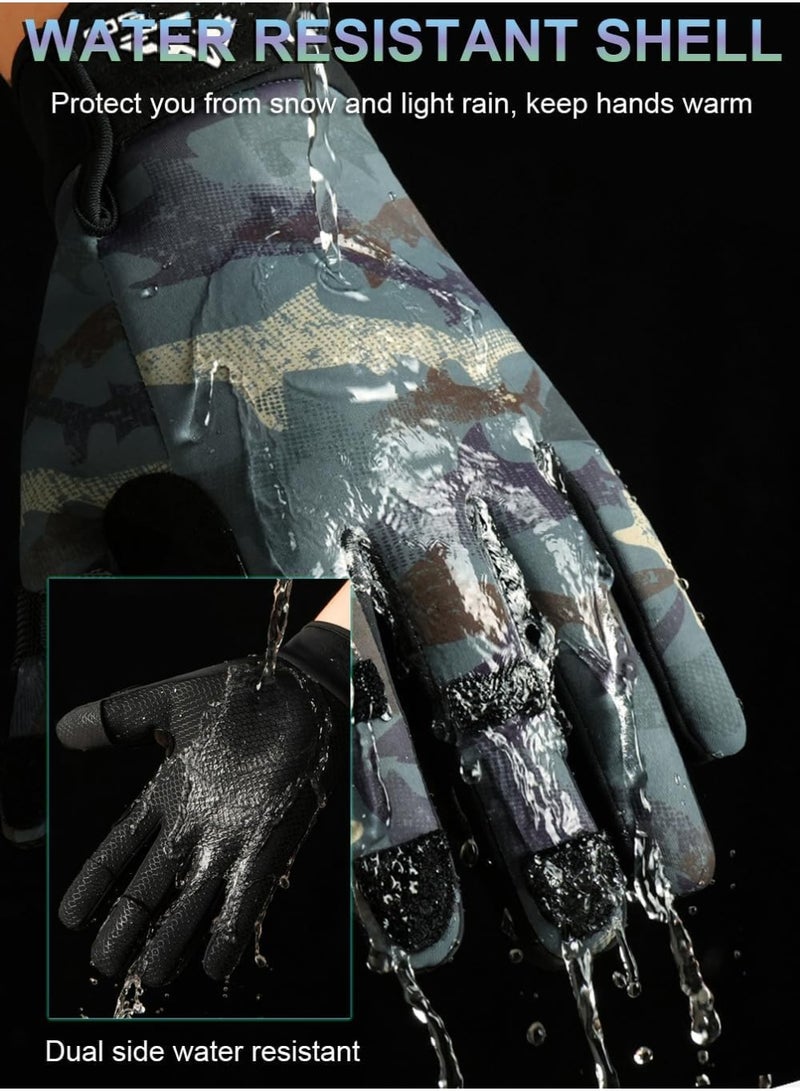 سيوسي Winter Fishing Gloves for Men, Hunting and Kayak Gloves, Waterproof Warm Glove for Outdoor Sports, Riding Bicycle, Hiking, Ice and Cold Weather Gears for Fishing and Hunting (green) - Image 5