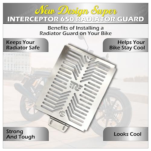 OBEROI'S TRADERS Stainless Steel Interceptor 650 / Continental GT 650 Bike Radiator Protector Grill/Cover Guard - Image 3