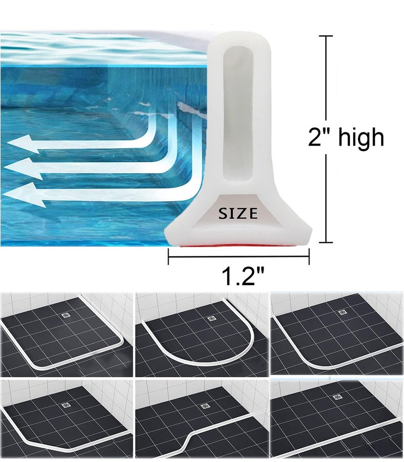 Ynotus 67Inch Collapsible Shower Threshold Water Dam 2"" High Shower Barrier Water Stopper 2"" Tall Shower Water Guard To Keep Water In Shower Dry And Wet Separation Bathroom Wheelchair Accessible 5.6Ft - Image 2
