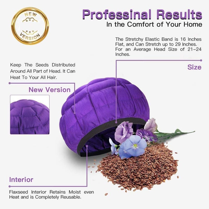 Cordless Deep Conditioning Heat Cap - Microwavable Hair Steaming Cap for Deep Treatment, - Universal Size, Reusable, Elastic Fit for Natural Curly Hair - Image 2