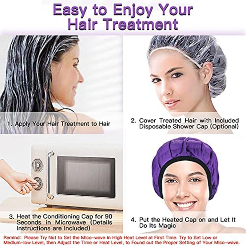 Cordless Deep Conditioning Heat Cap - Microwavable Hair Steaming Cap for Deep Treatment, - Universal Size, Reusable, Elastic Fit for Natural Curly Hair - Image 5