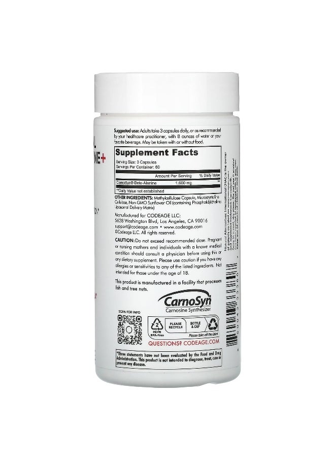 Codeage - Codeage, Liposomal Beta-Alanine+, Centurion, CarnoSyn, Enhanced Absorption, 180 Capsules (533 mg per Capsule) - Image 1
