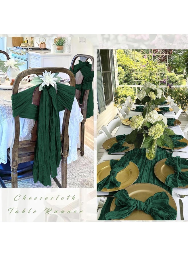 XIYU Crumpled Gauze Table Runner, 90 x 300 cm Boho Gauze Table Runner for Wedding Bridal Baby Shower Birthday Party Table Decoration Home Kitchen Table Party Decorations - Image 5
