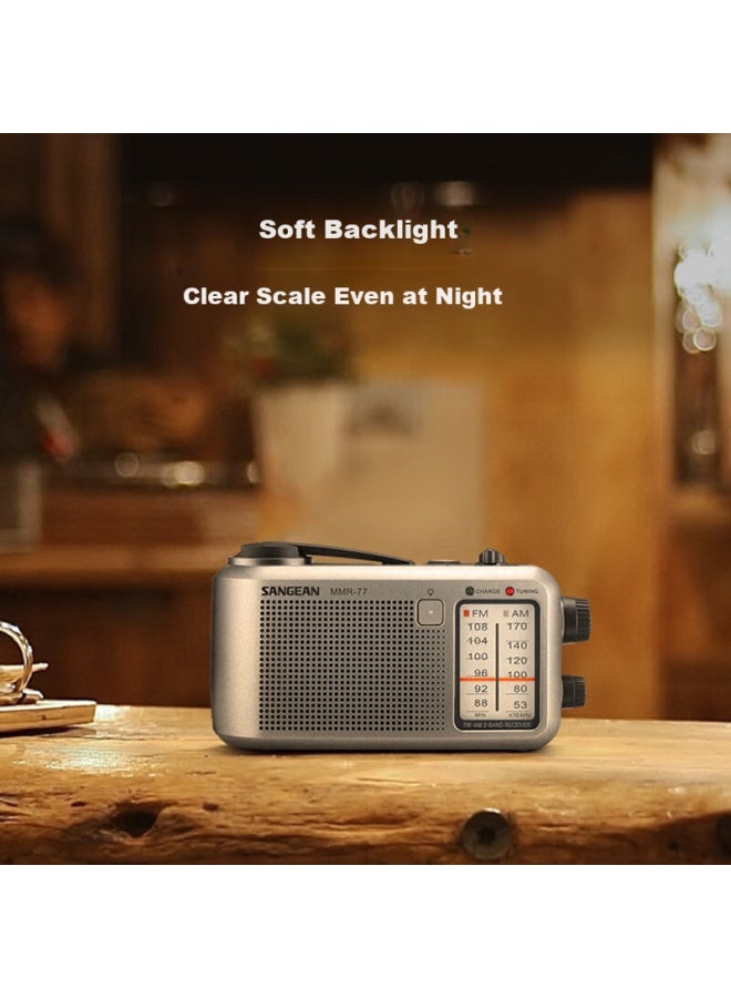 Sangean Mmr-77 Portable Hand Crank Generator Emergency Outdoor Dual Band Radio - Image 3
