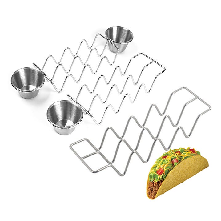 W Type 304 Stainless Steel Tortilla Rack Taco Pancake Rack Kitchen Restaurant Taco Holder - Image 2