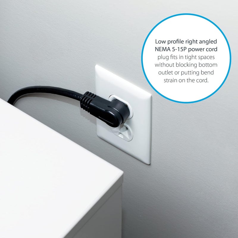 StarTechcom 1ft 03m Power Extension Cord Right Angle NEMA 515P to NEMA 515R 13A 125V 16AWG Computer Power Extension Cord AC Outlet Extension Cable UL Listed PAC101R1 - Image 4