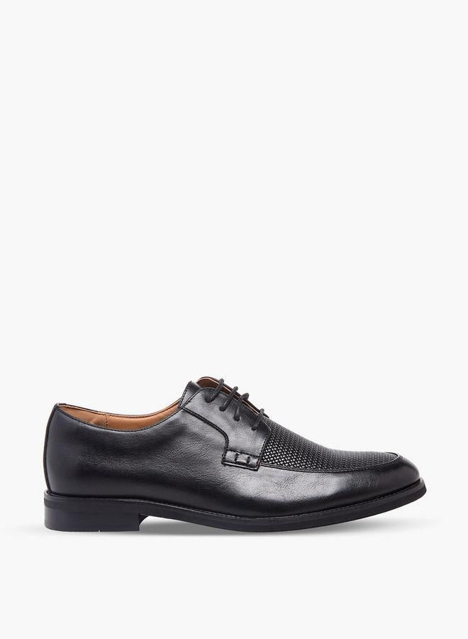DUCHINI Men Textured Lace-Up Derby Shoes - Image 1