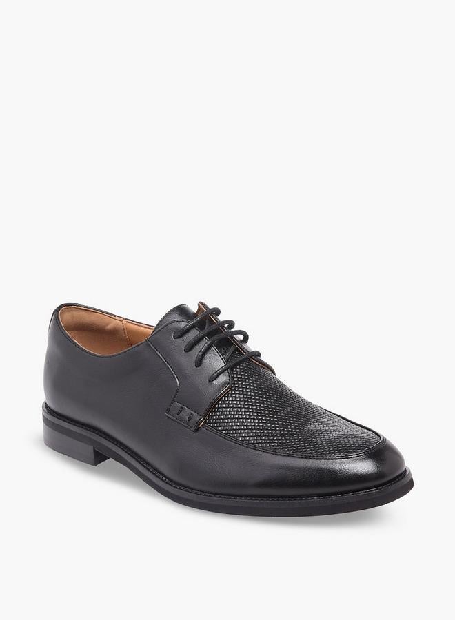 DUCHINI Men Textured Lace-Up Derby Shoes - Image 2