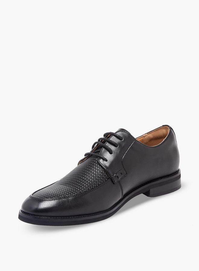 DUCHINI Men Textured Lace-Up Derby Shoes - Image 4