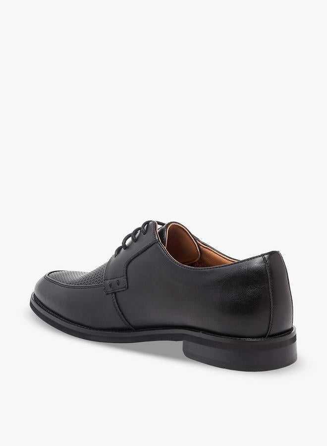 DUCHINI Men Textured Lace-Up Derby Shoes - Image 5