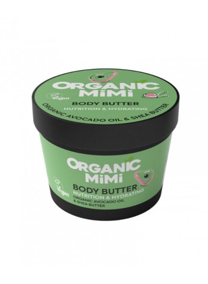 organic mimi Nutrition & Hydrating Avocado & Shea Body Butter 100ml - Image 1
