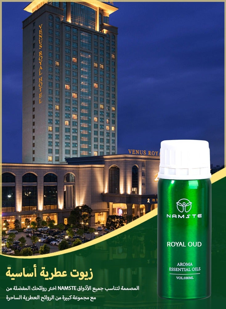 ناماستي 100 مل من الزيوت العطرية العطرية، رائحة تدوم طويلاً لموزع الروائح، زيت عطري - عود ملكي - Image 1