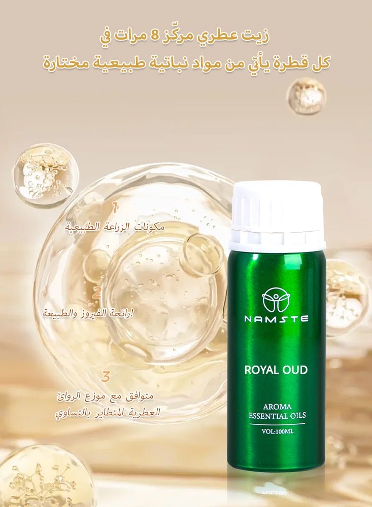 ناماستي 100 مل من الزيوت العطرية العطرية، رائحة تدوم طويلاً لموزع الروائح، زيت عطري - عود ملكي - Image 3