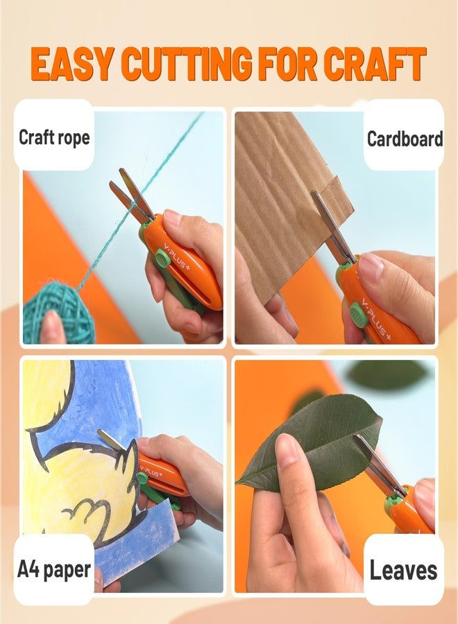 YPlus Safety Scissors for Kids, 3Pcs Retractable Scissors for Toddler Craft Ages 3-5 2-4 1-3, Cute Small Art Crafts Cutting Tools - Image 5