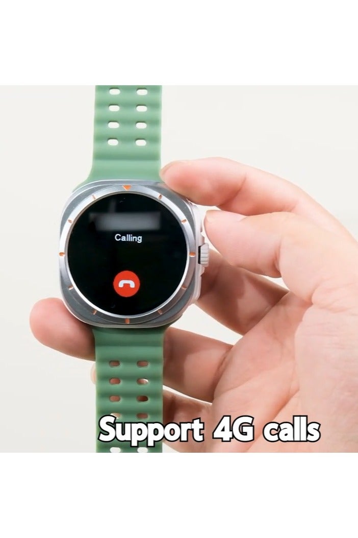 Modio SM05 Smartwatch with HD Calling Sim Card Support With 3 Pair Straps Charging Cable Designed for Men Silver - Image 3