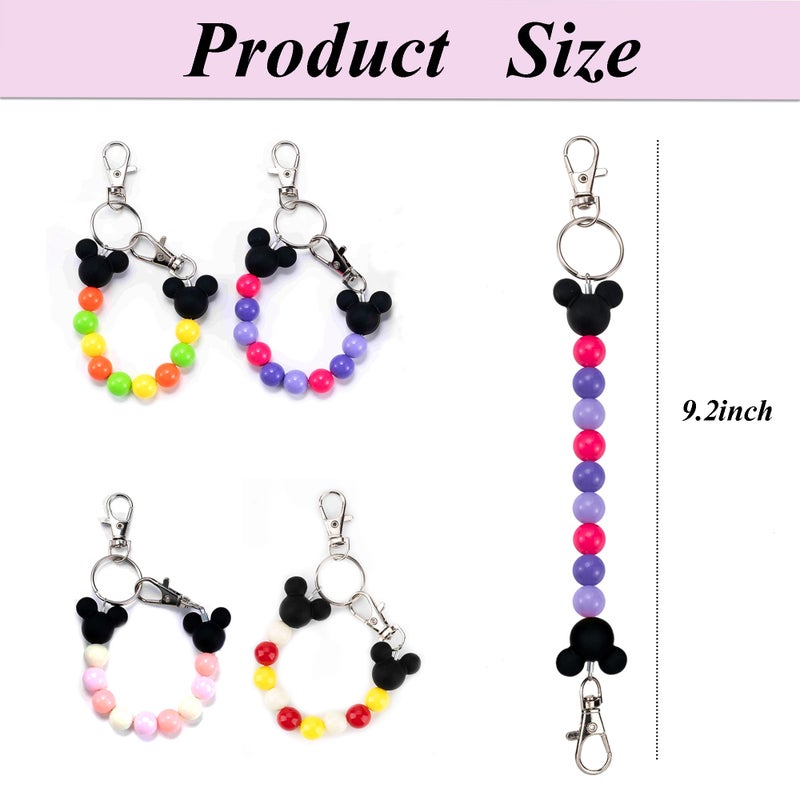 Eybila Mouse Ear Holder for Backpack Beaded Lanyard Keychain Park Trip Essentials Headband Display Decor Hanging Accessories Purple - Image 2