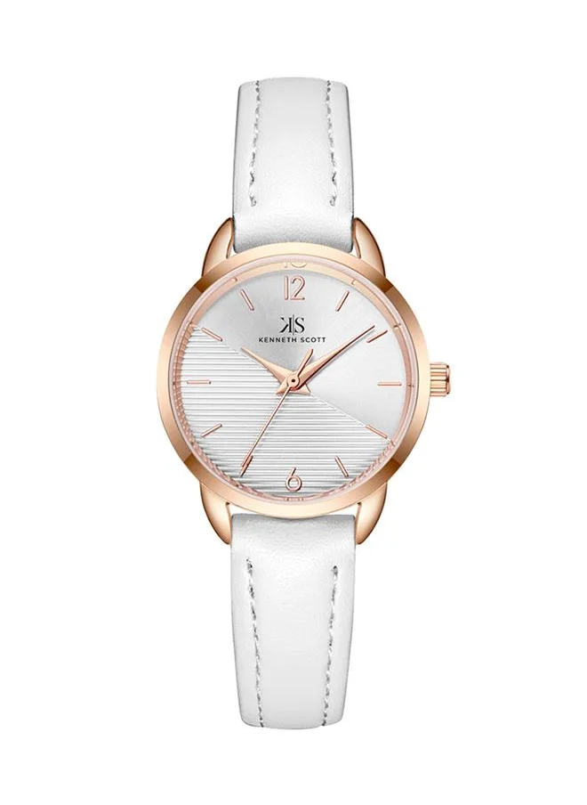 KENNETH SCOTT Kenneth Scott K22526-RLWW Women's Analog Display Watch & Polyurethene Strap White