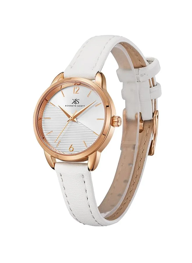 KENNETH SCOTT Kenneth Scott K22526-RLWW Women's Analog Display Watch & Polyurethene Strap White