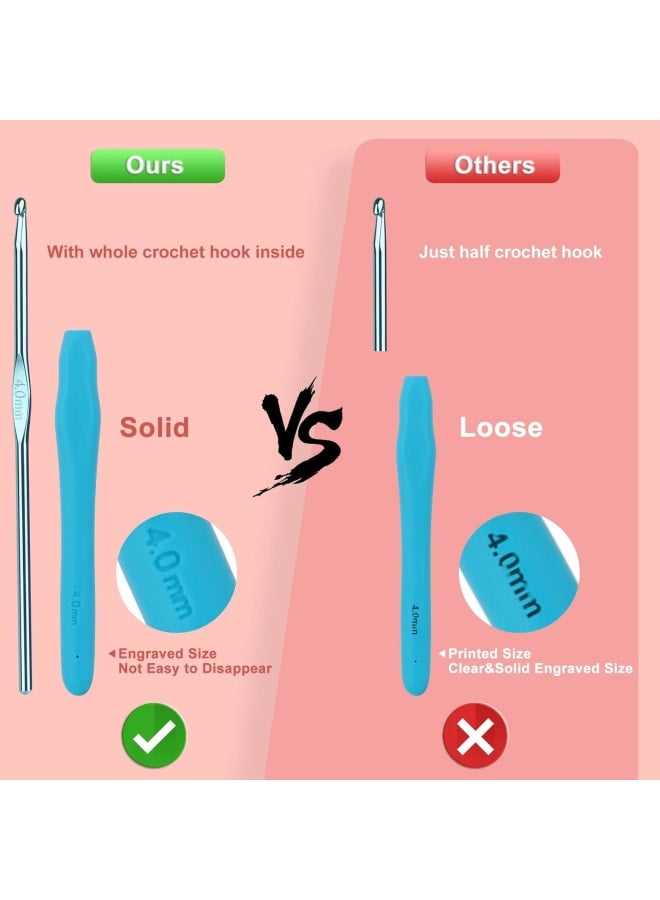 مجموعات الكروشيه للمبتدئين البالغين، مجموعة أدوات الحياكة للبالغين، تتضمن خطافات كروشيه معدنية مقاس 0.6-6.0 مم، وصوف، وحقيبة وإكسسوارات الحياكة، مجموعة خطافات كروشيه للأطفال، مجموعة أدوات الكروشيه للمبتدئين في المملكة المتحدة - Image 3