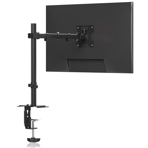 Pholiten Single Monitor Stand Heavy Duty Adjustable Monitor Arm Desk Mount for 1327Inch Tilt Swivel Rotate Support 22 lbsBlack - Image 1