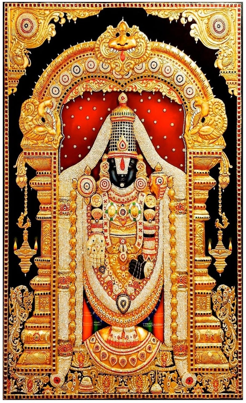 Sri Yagnaa - Venkateswara Swamy Backdrop - M 3 - Balaji Design Backdrop - Backdrop for Pooja Decoration Purposes (5x8 ft) - Image 2