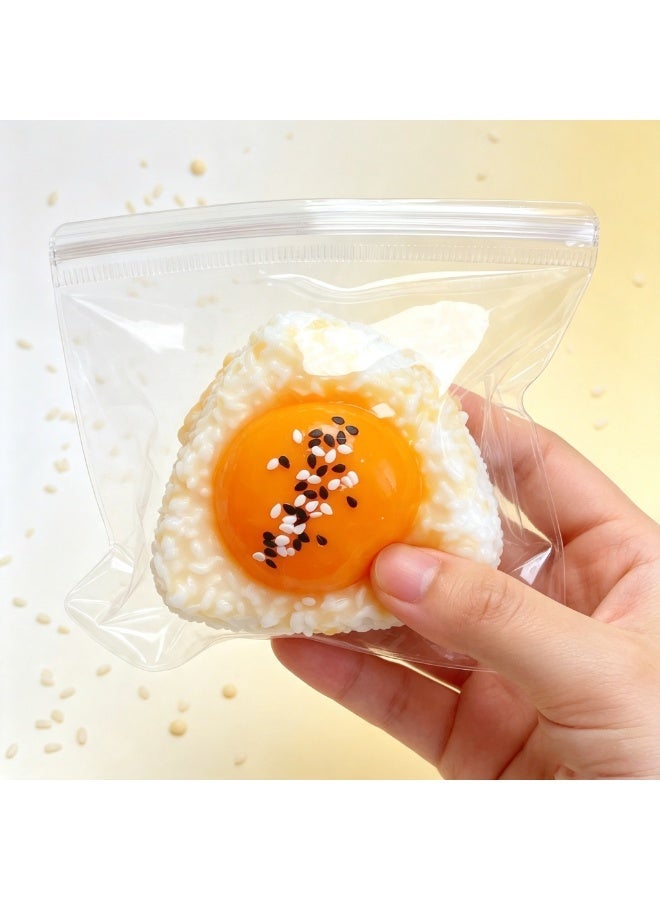 Cute Egg Yolk Rice Ball Squishy Toy, Soft Squeeze Stress Relief Fidget Toy, Kawaii Sensory Toy, Aesthetic Desk Decor, Ideal Ramadan & Eid Gift For Kids And Adults - Image 1