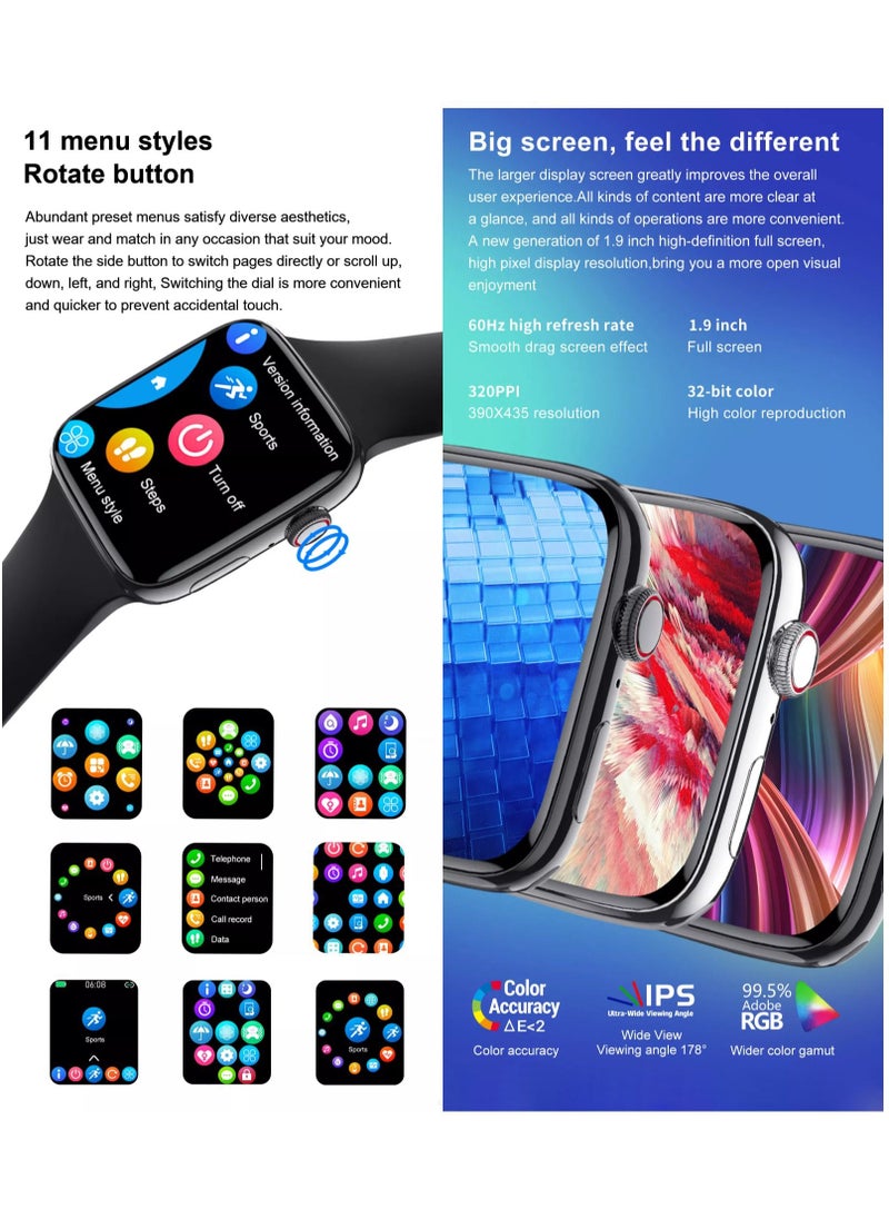 BSNL - DT NO.1 Series 7 Smart Watch NFC 1.90 Inches Screen Frosted Silver Zinc Alloy Case Silicone Sport Band 45mm - Image 1
