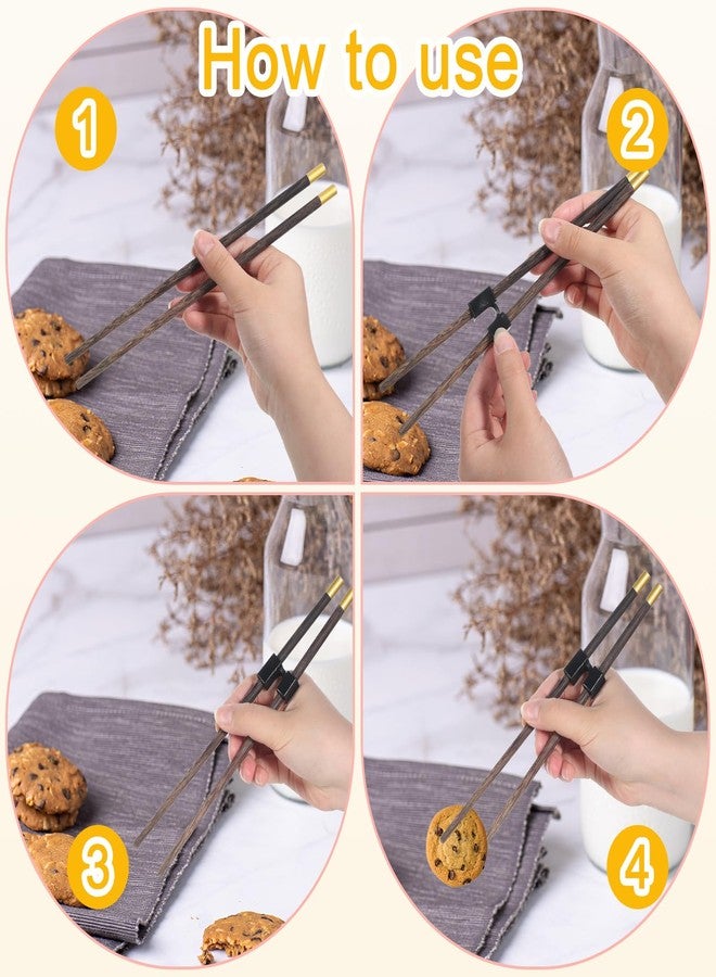 BOHUIZ 10 Pieces Reusable Chopsticks Helpers Black Training Chopstick Hinges Connector Practice Chopsticks for Adults, Kids, Beginners, Trainers or Learners - Image 4
