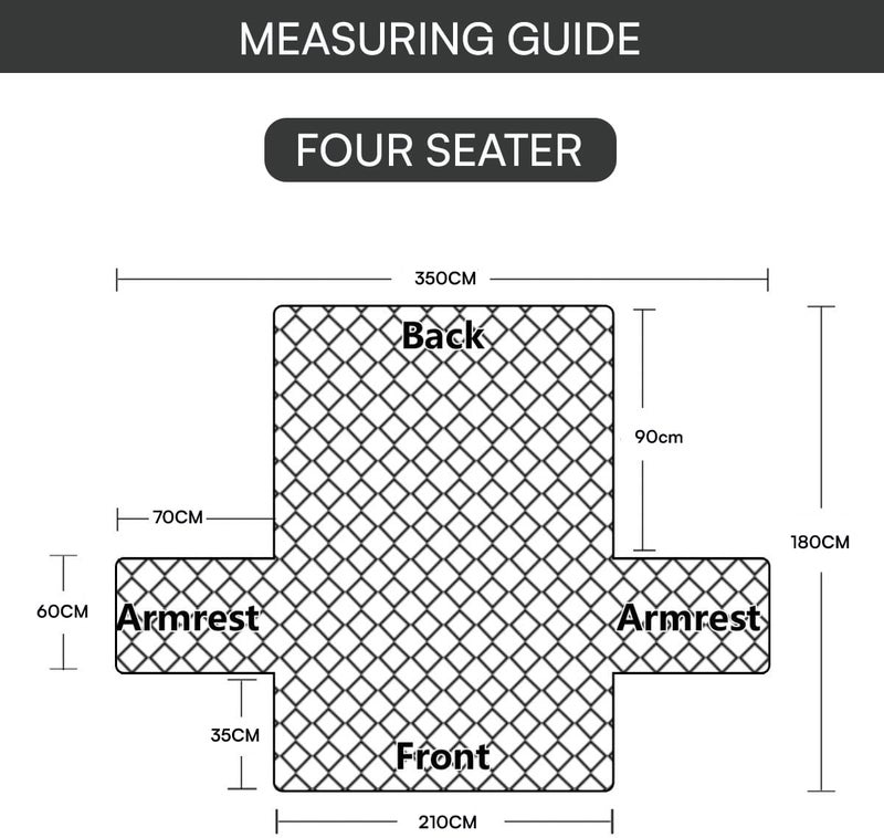 House of Quirk 'Mughal Series' Anti-Slip Sofa Cover Mat with Pocket | Polyester Couch Protector for Pets, Kids & Spills (Grey Canvas, 180x210cm, Four Seater) - Image 3