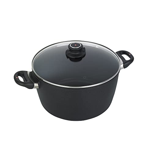 Swiss Diamond Swiss Diamond Large Soup Pot with Lid Features Premium NonStick Coating Oven  Dishwasher Safe Large Stock Pot with Lid for Soups Broths Chilli and More 11 Inch 85 Quart Grey 