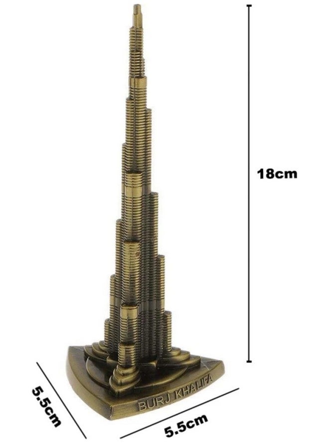 VRB Dec Brass Tm 1 Set for Statue Study Office Desk Decor Showpiece Gift Decoration Accessories Items Decorative Showpeice Home (Burj Khalifablack,Gold) - Image 2