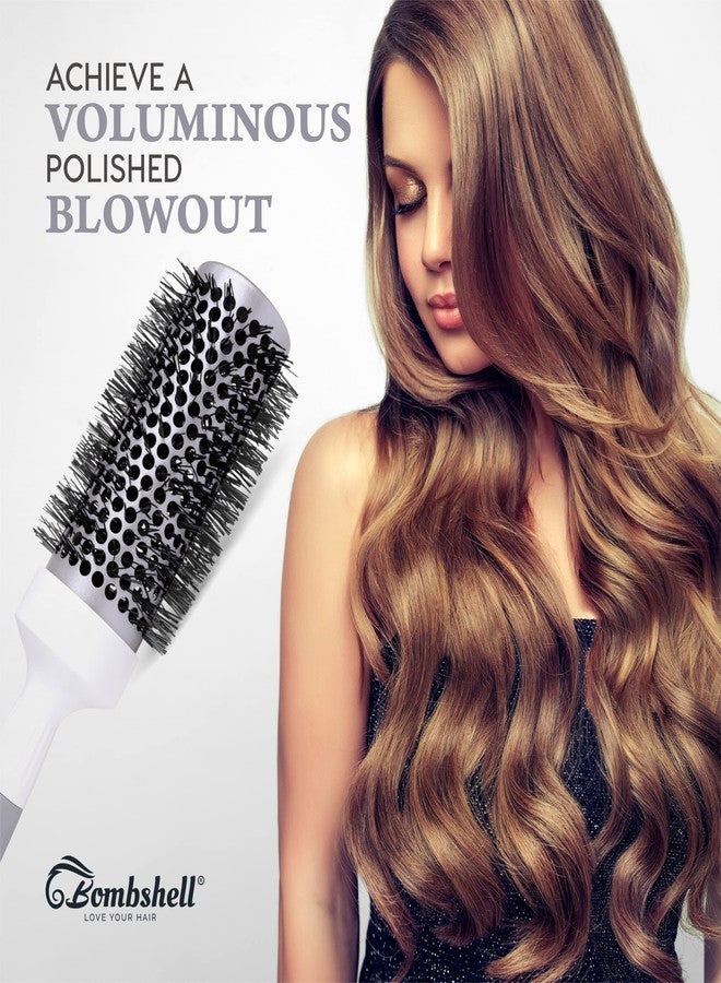 Bombshell Ceramic Round Brush — Pro Ultra Ceramic Thermal Round Hair Brush with Rubber Handle for Blow Drying, Curling, and Styling 1.7" - Image 5
