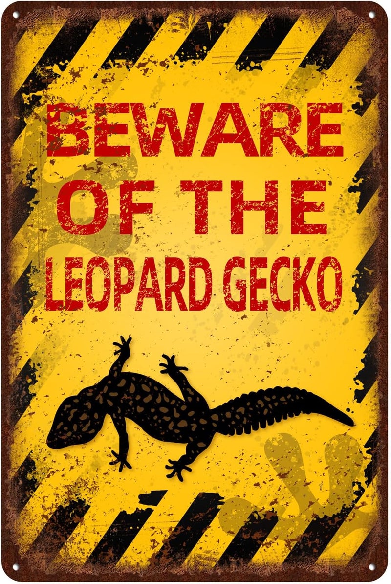 kengtou Vintage Leopard Gecko Metal Sign - Image 1