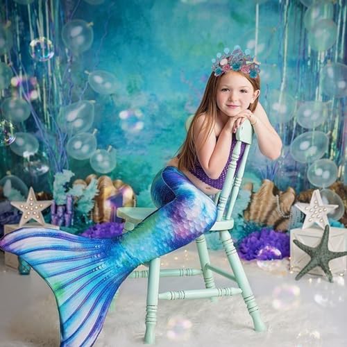 Jissoo Purple Flower 2nd Birthday Hairband for Babys - Mermaids Themed Hairband for 2 Years Old Party Decors, Baby Girl Headband - Image 4