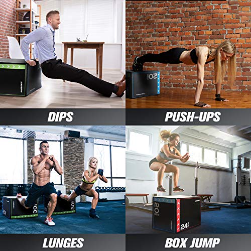 RitFit 3 in 1 Extra Firm Soft Plyo Box Foam Plyometric Box-30”x24”x20”-20"x18"x16" Heavy Duty High Density Foam Jumping Box 3 Sizes with PVC Cover,Platform for Home Gym Fitness, 440lb Weight Capacity - Image 5