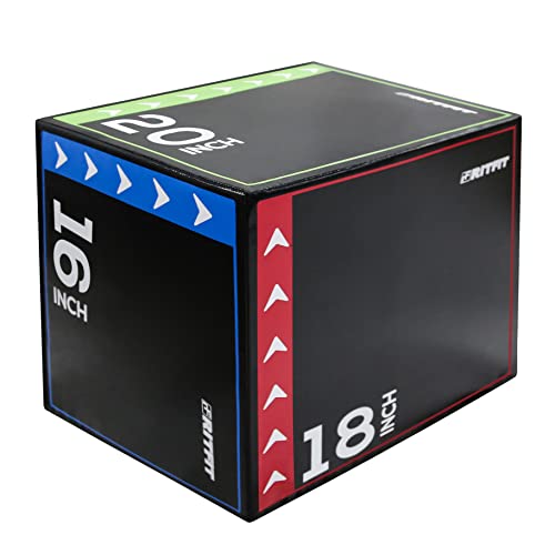 RitFit 3 in 1 Extra Firm Soft Plyo Box Foam Plyometric Box-30”x24”x20”-20"x18"x16" Heavy Duty High Density Foam Jumping Box 3 Sizes with PVC Cover,Platform for Home Gym Fitness, 440lb Weight Capacity - Image 1