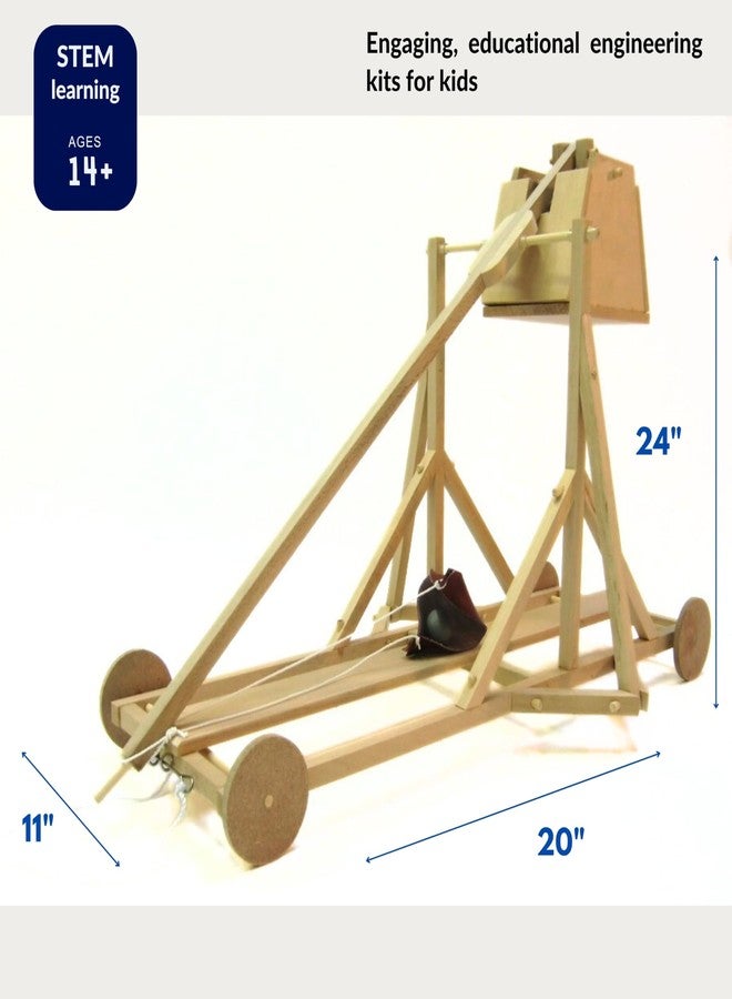 PATHFINDERS STEM Kit - Trebuchet Model | Wooden Craft Kit for Boys & Adults | Medieval Engineering Toy | 3D Puzzle & Science Project | Educational Learning Gift - Image 4