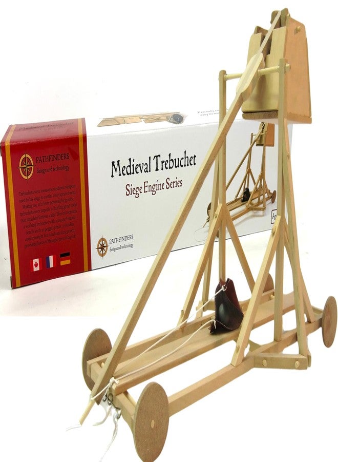 PATHFINDERS STEM Kit - Trebuchet Model | Wooden Craft Kit for Boys & Adults | Medieval Engineering Toy | 3D Puzzle & Science Project | Educational Learning Gift - Image 1